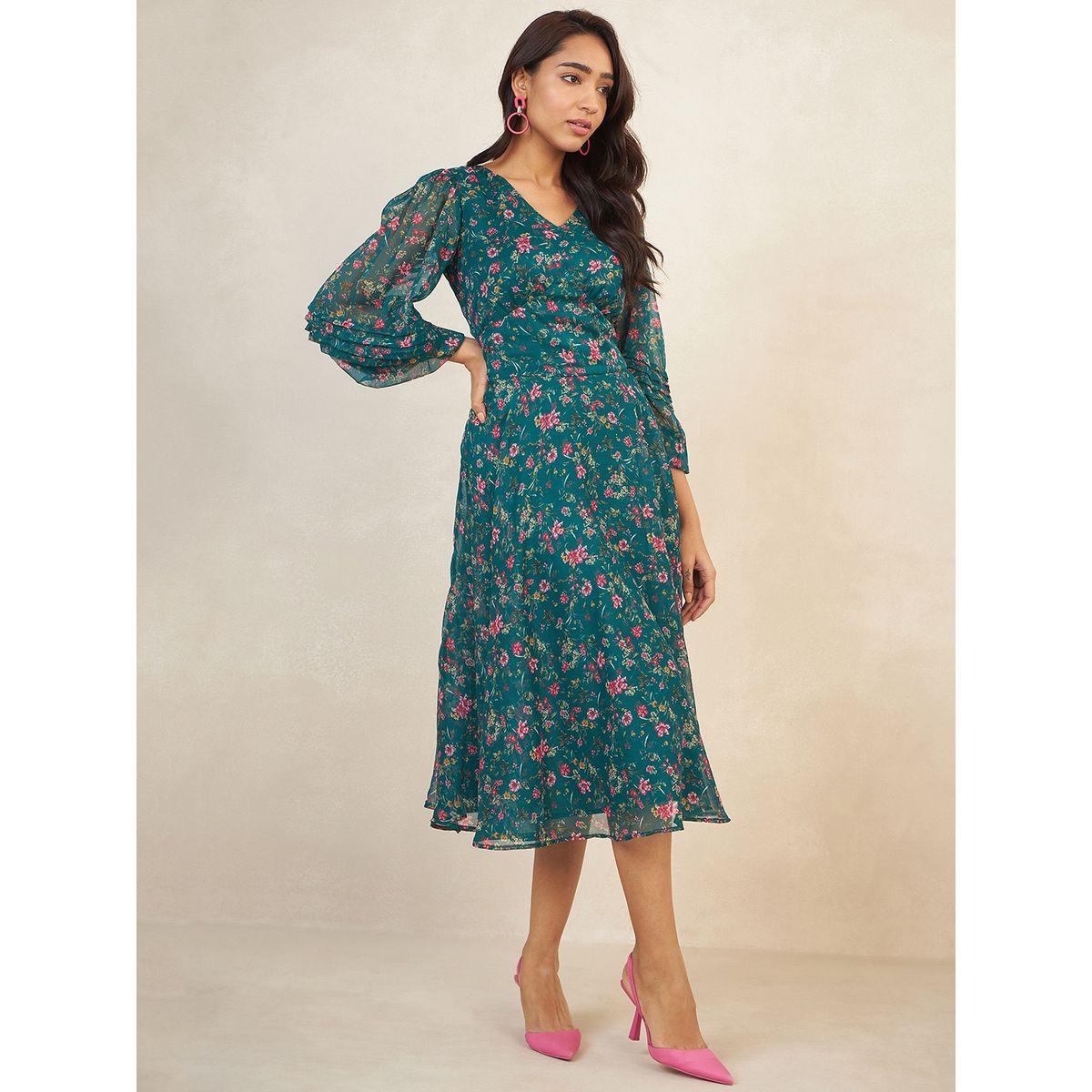 فستان ميدي بنمط كورسيه مع طبعة زهور فِميلا × ستايلي-women-clothing-dresses-image-6
