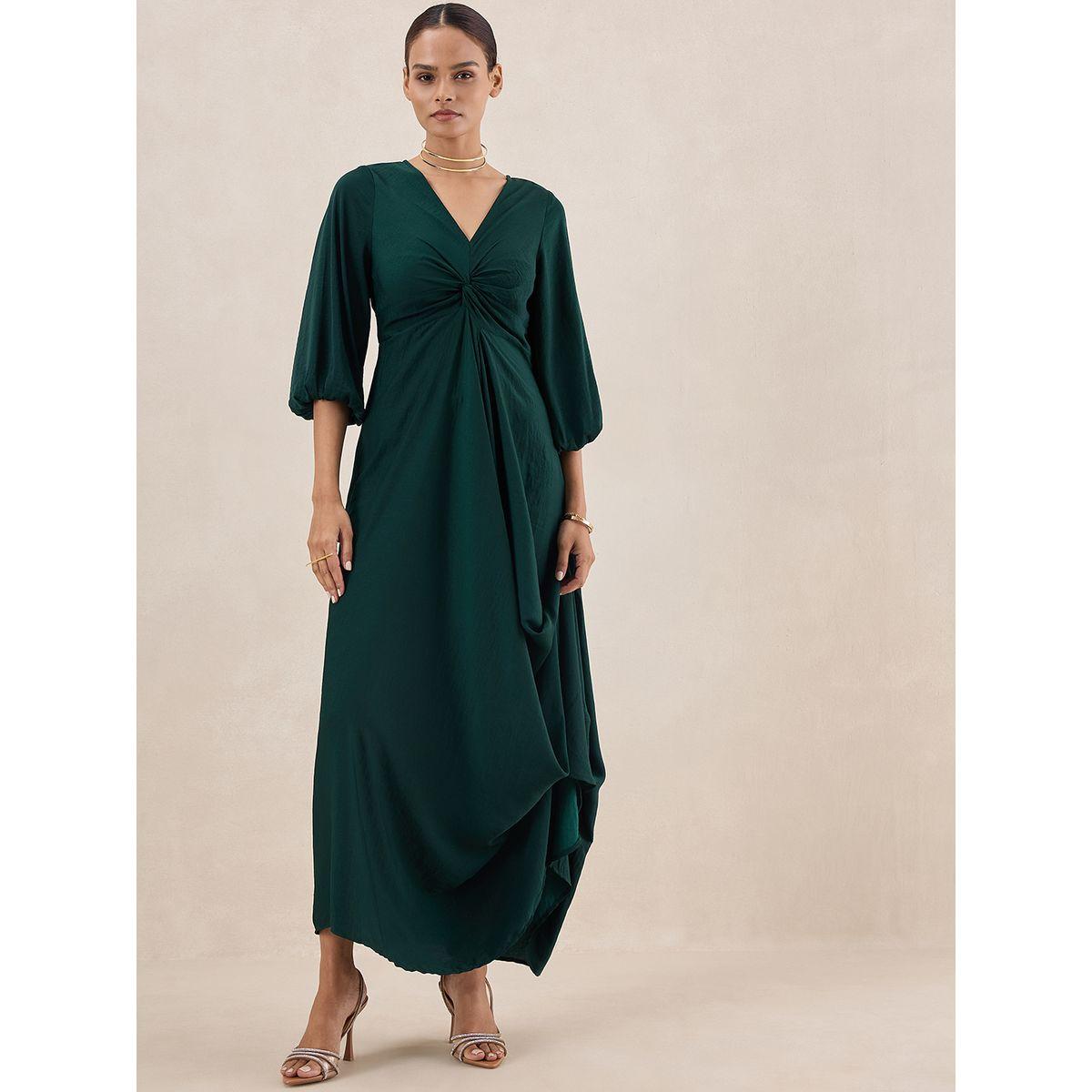 Femmella X Styli  Satin Front Twisted Maxi Dress-women-clothing-dresses-image-1