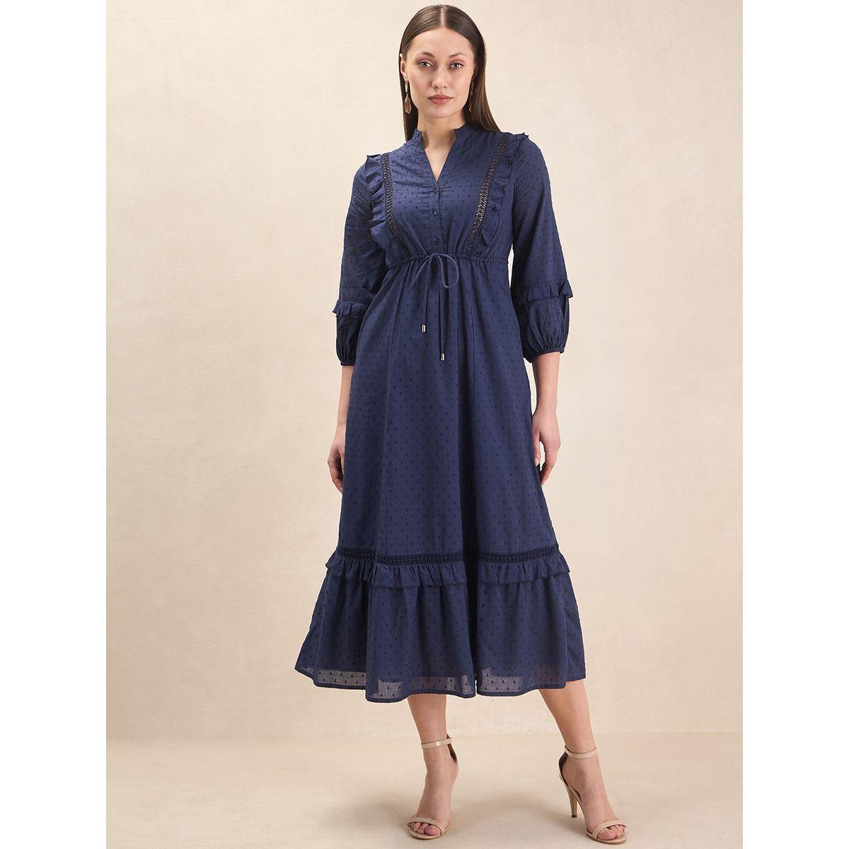 Femmella X Styli  Dobby Drawstring Tiered Maxi Dress-women-clothing-dresses-image-1