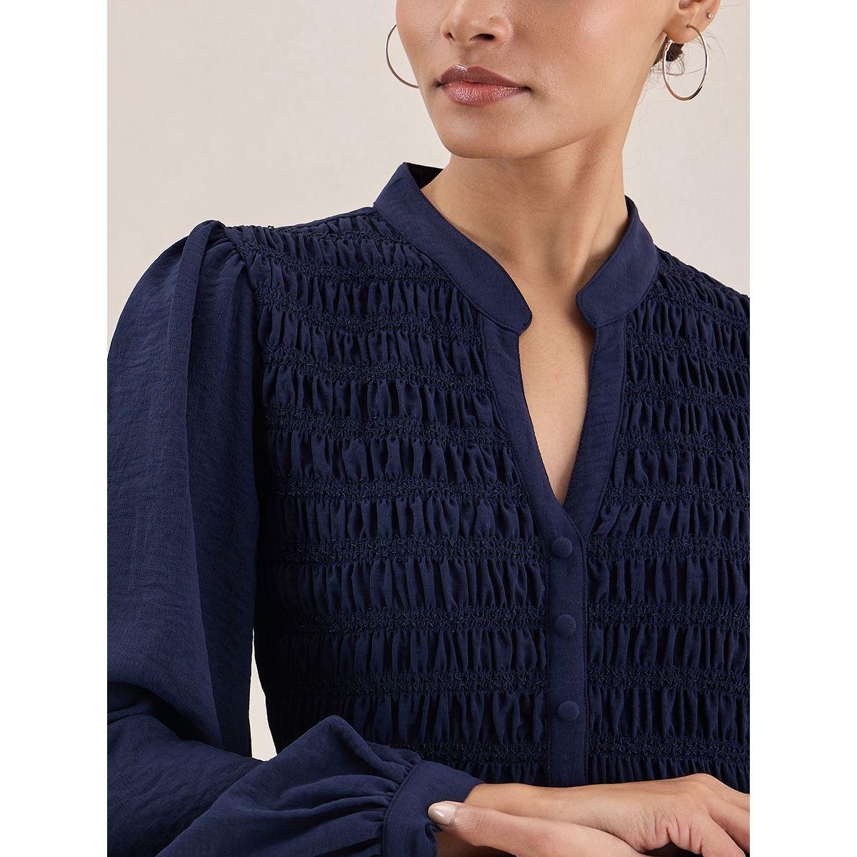 فستان ميدي بتفاصيل محبوكة مع كسرات فِميلا × ستايلي-women-clothing-dresses-image-3