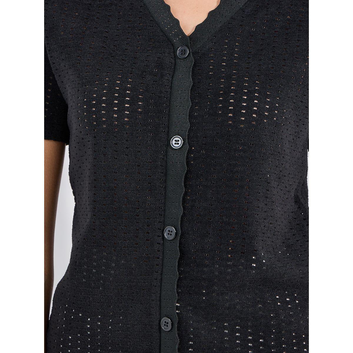 Styli  Knitted Scallop Detail with Half Sleeve Shirt-women-clothing-shirtsandblouses-shirts-image-4