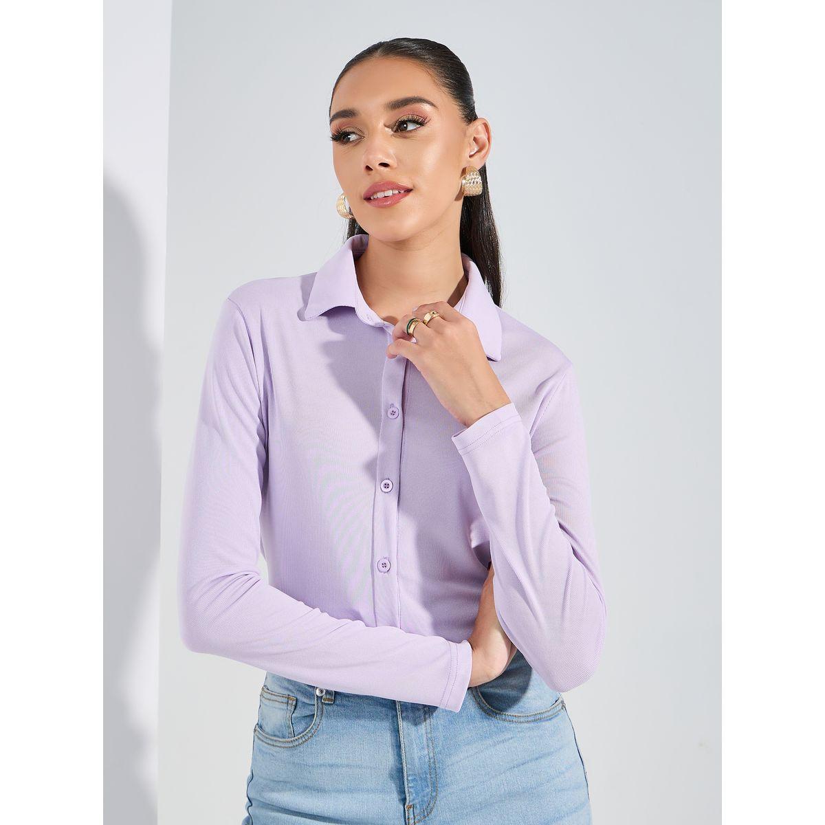 Styli Rib Knit Regular Fit Shirt-women-clothing-shirtsandblouses-shirts-image-2