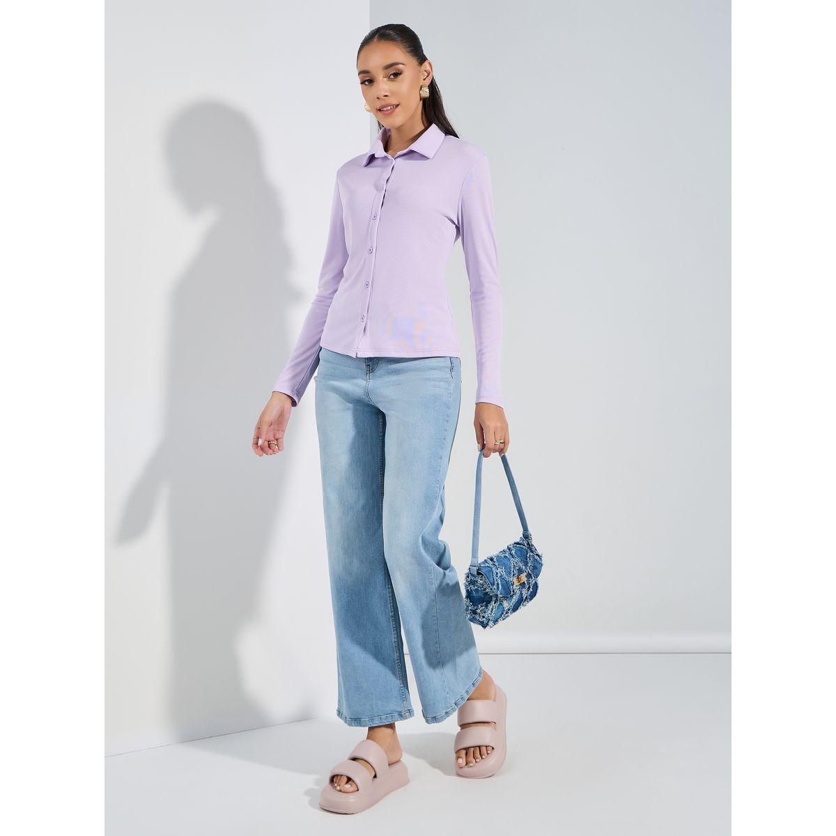 Styli Rib Knit Regular Fit Shirt-women-clothing-shirtsandblouses-shirts-image-3