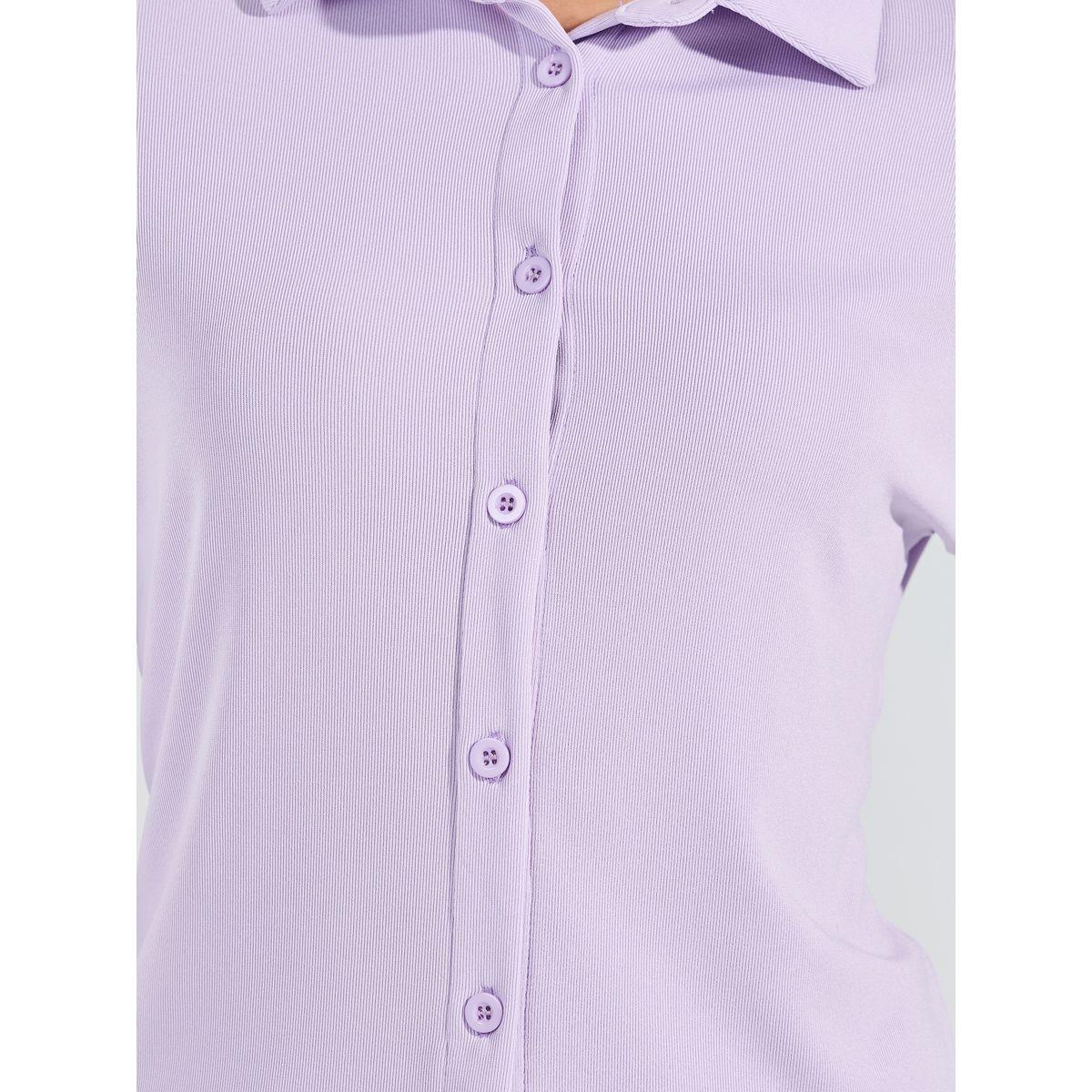 Styli Rib Knit Regular Fit Shirt-women-clothing-shirtsandblouses-shirts-image-4