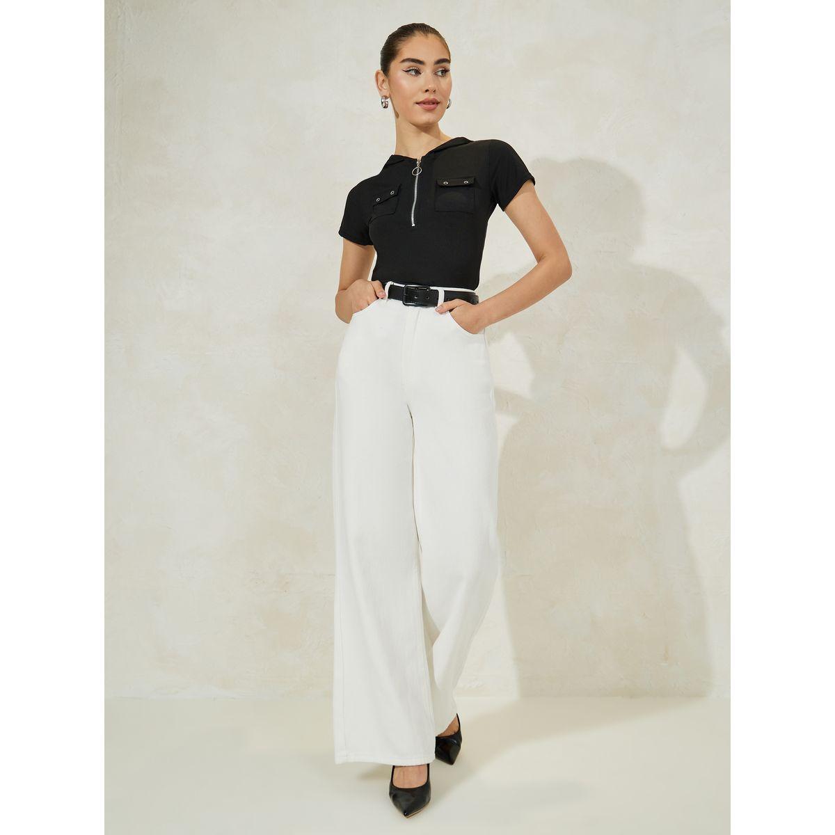 تيشيرت مضلع بياقة بولو وجيب مطوي-women-clothing-tshirts-image-3