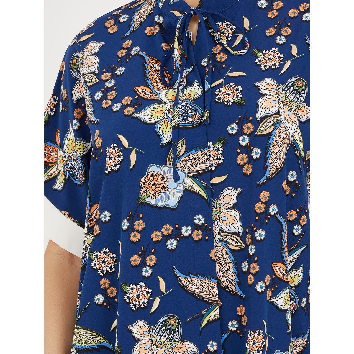 Styli Bohemian All Over Print Tie Up Neck Shirt Maxi Dress-women-clothing-dresses-image-3