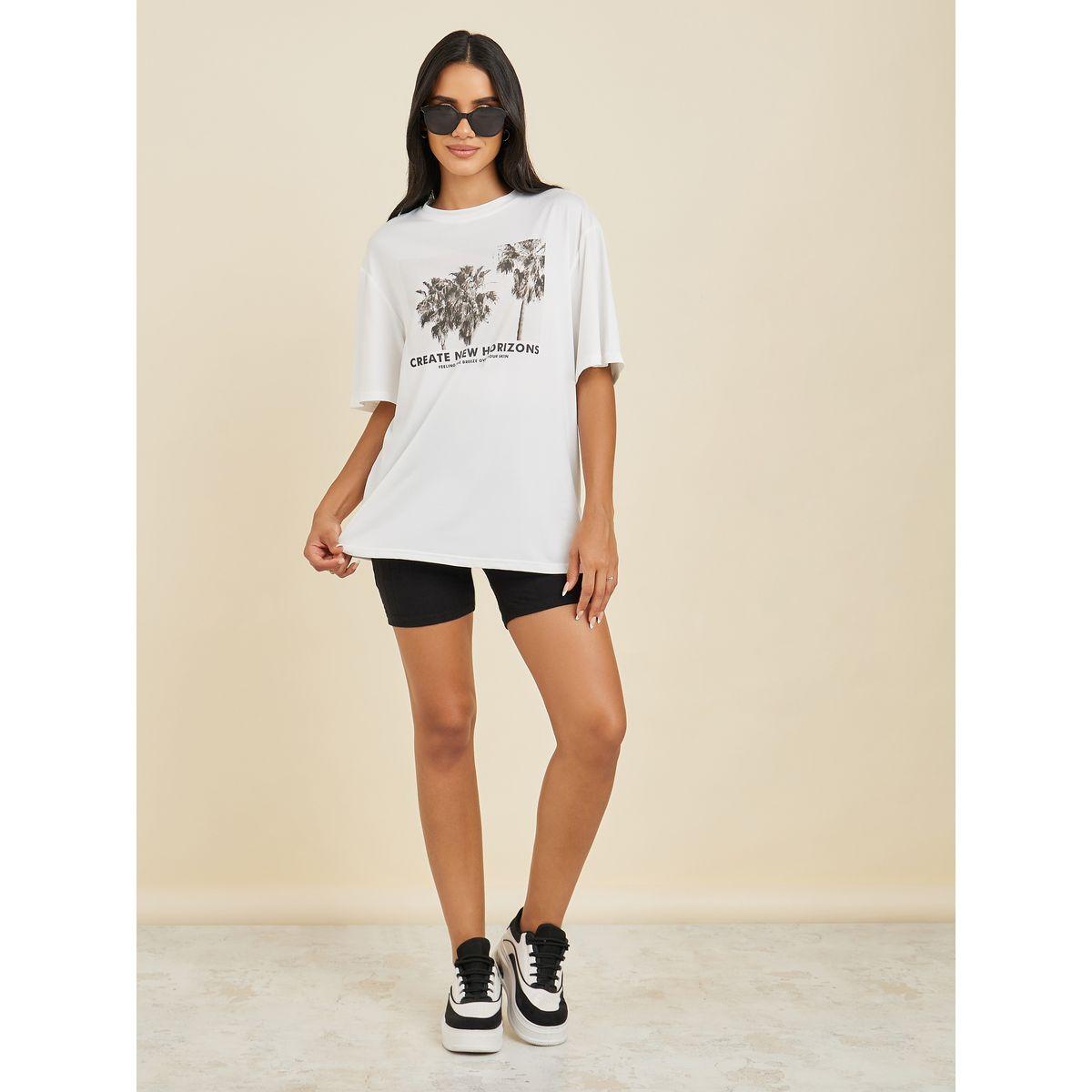 Styli Oversized Front Graphic Print Longline T-Shirt-women-clothing-tshirts-image-2