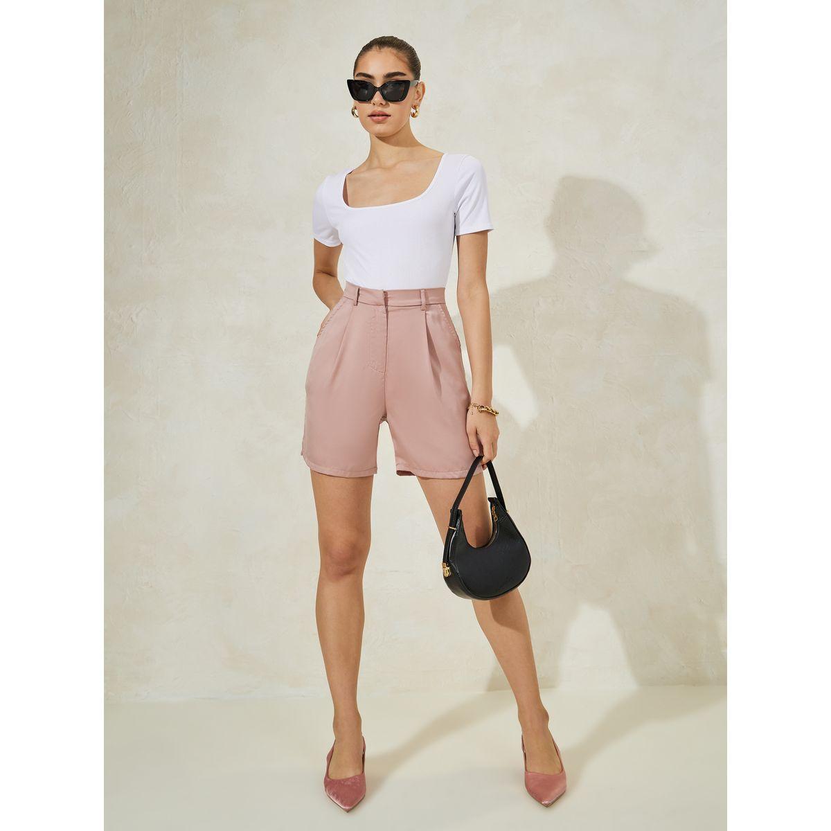بودي سوت سادة مضلع مع ياقة واسعة-women-clothing-tshirts-image-3