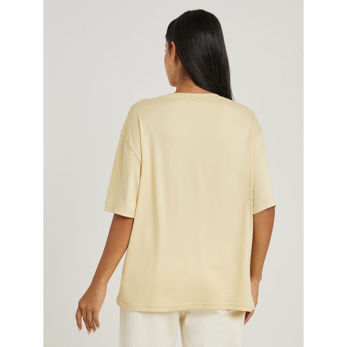 Styli Oversized Front Slogan Pocket Detail Longline T-Shirt-women-clothing-tshirts-image-4