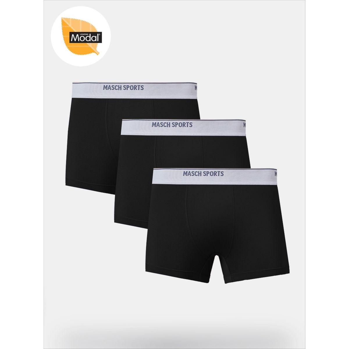 Masch Sports X Styli  Pack of 3 - Solid Trunks with Brand Text Waistband-men-clothing-innerwear-underwear-image-1