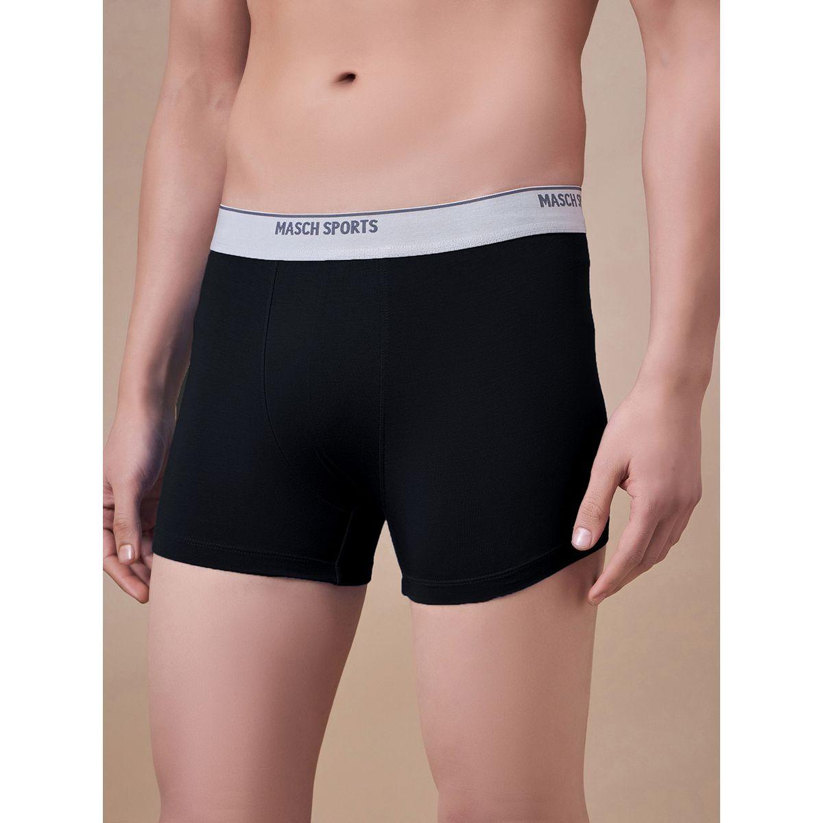 Masch Sports X Styli  Pack of 3 - Solid Trunks with Brand Text Waistband-men-clothing-innerwear-underwear-image-4