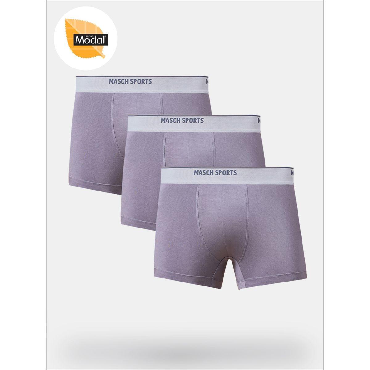 Masch Sports X Styli  Pack of 3 - Solid Trunks with Brand Text Waistband-men-clothing-innerwear-underwear-image-1