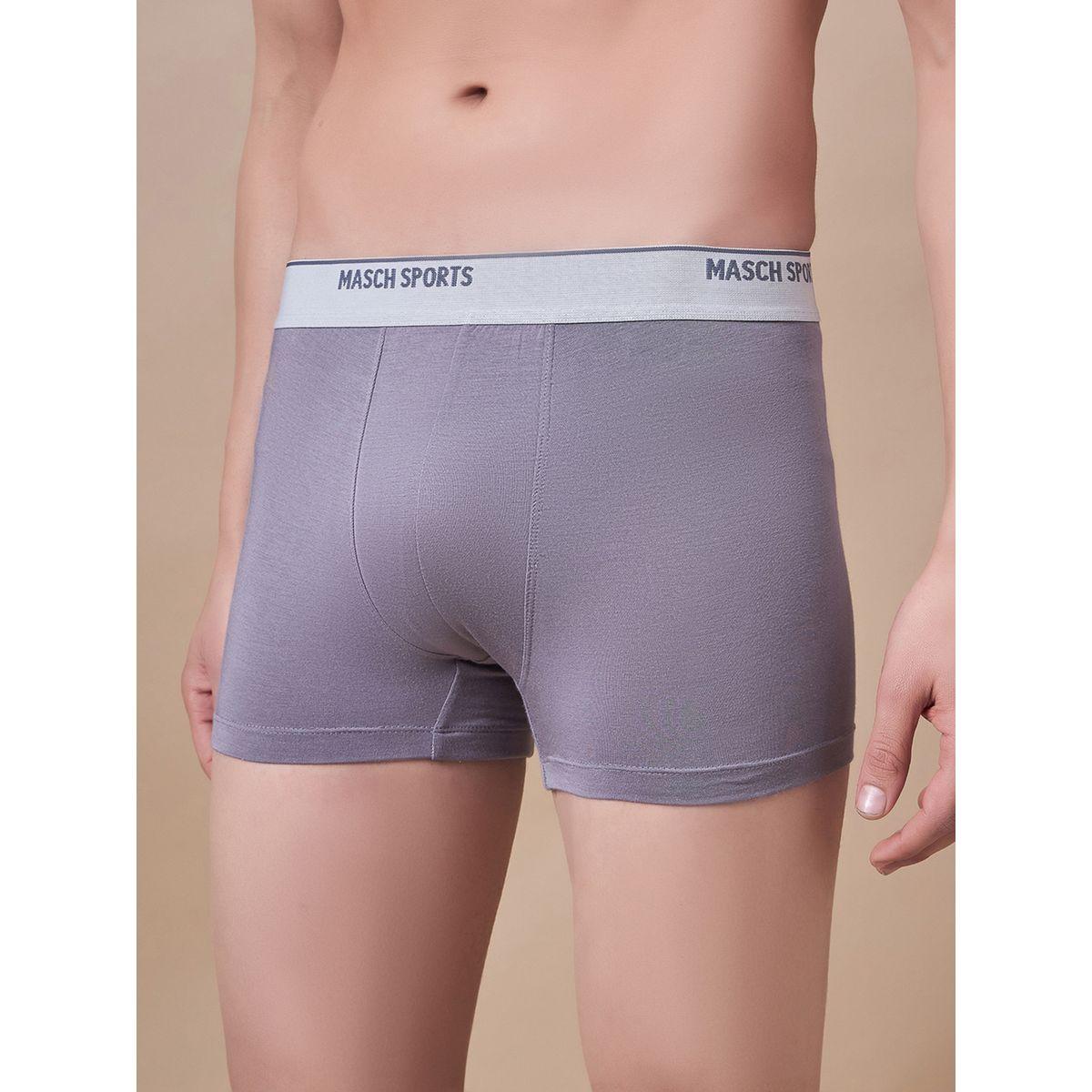 Masch Sports X Styli  Pack of 3 - Solid Trunks with Brand Text Waistband-men-clothing-innerwear-underwear-image-4