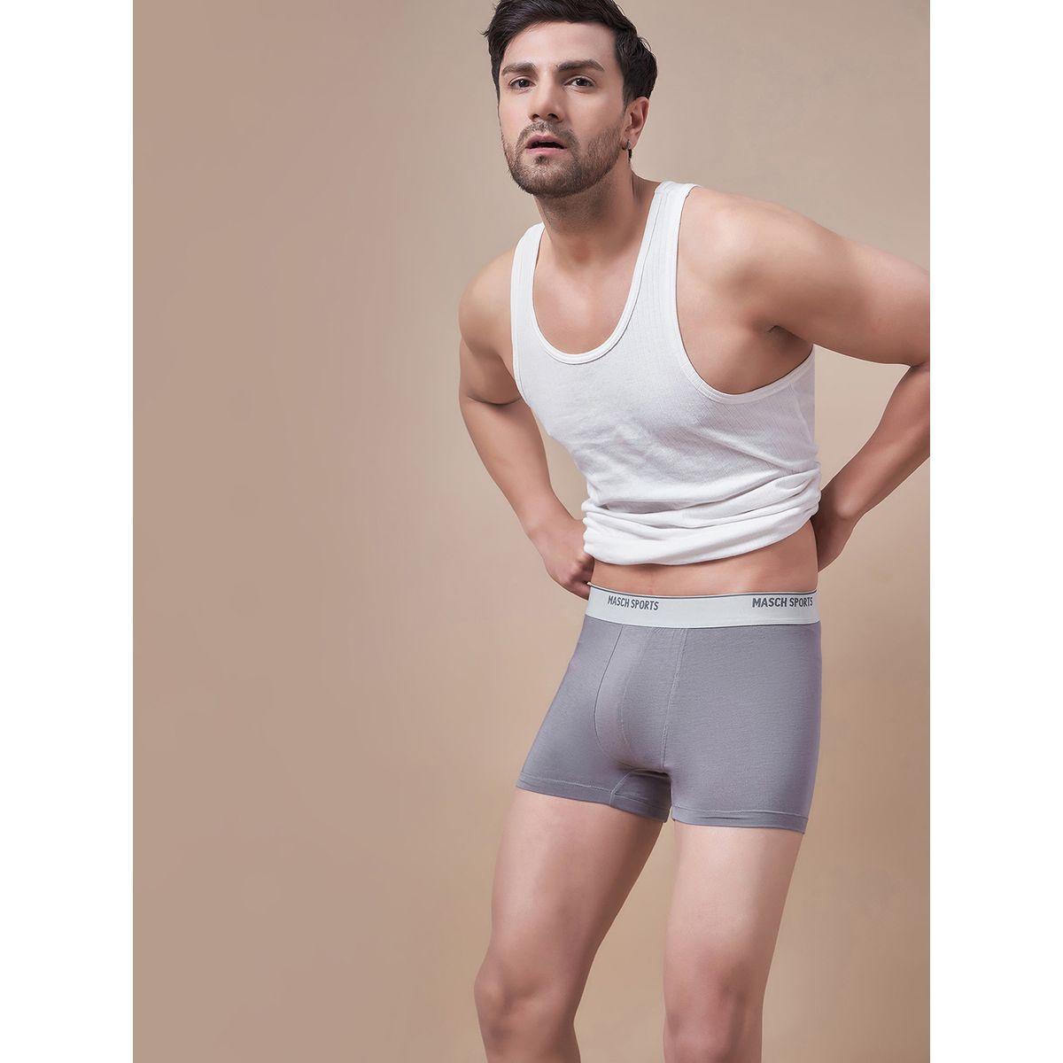Masch Sports X Styli  Pack of 3 - Solid Trunks with Brand Text Waistband-men-clothing-innerwear-underwear-image-6