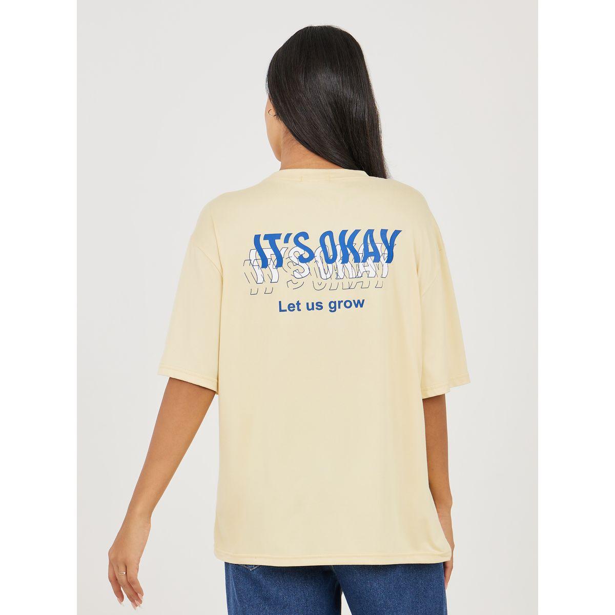 Styli Oversized It's Okay Slogan Print Longline T-Shirt-women-clothing-tshirts-image-5