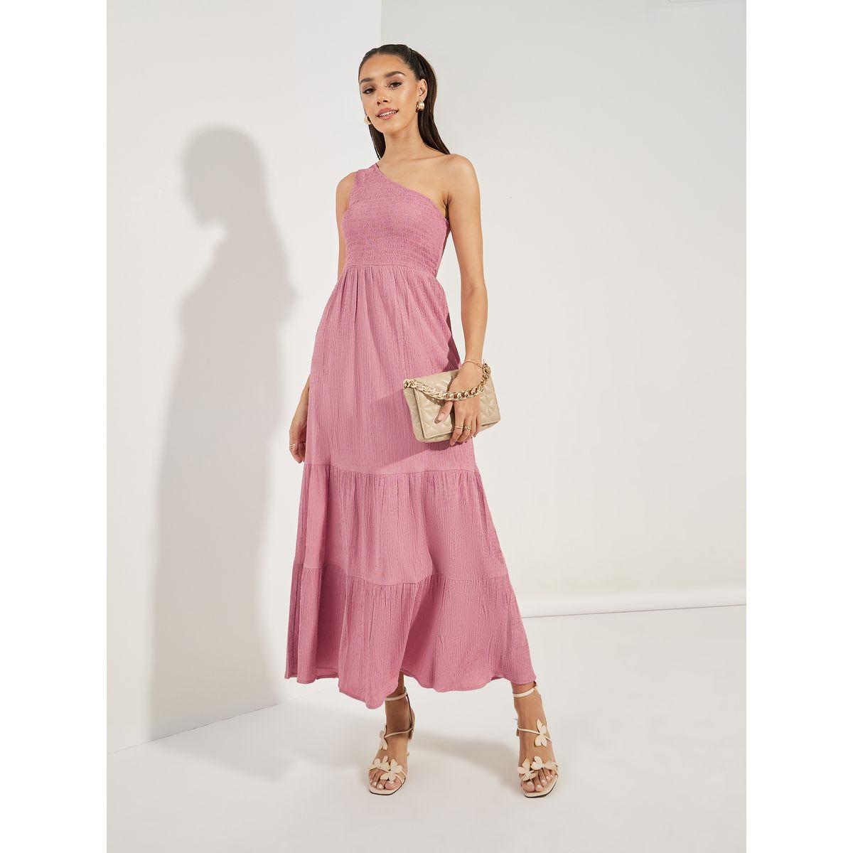 فستان طويل بكتف واحد مع كسرات-women-clothing-dresses-image-1