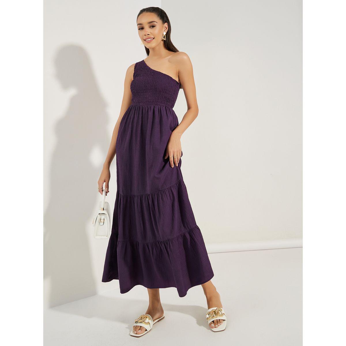 فستان طويل بكتف واحد مع كسرات-women-clothing-dresses-image-1