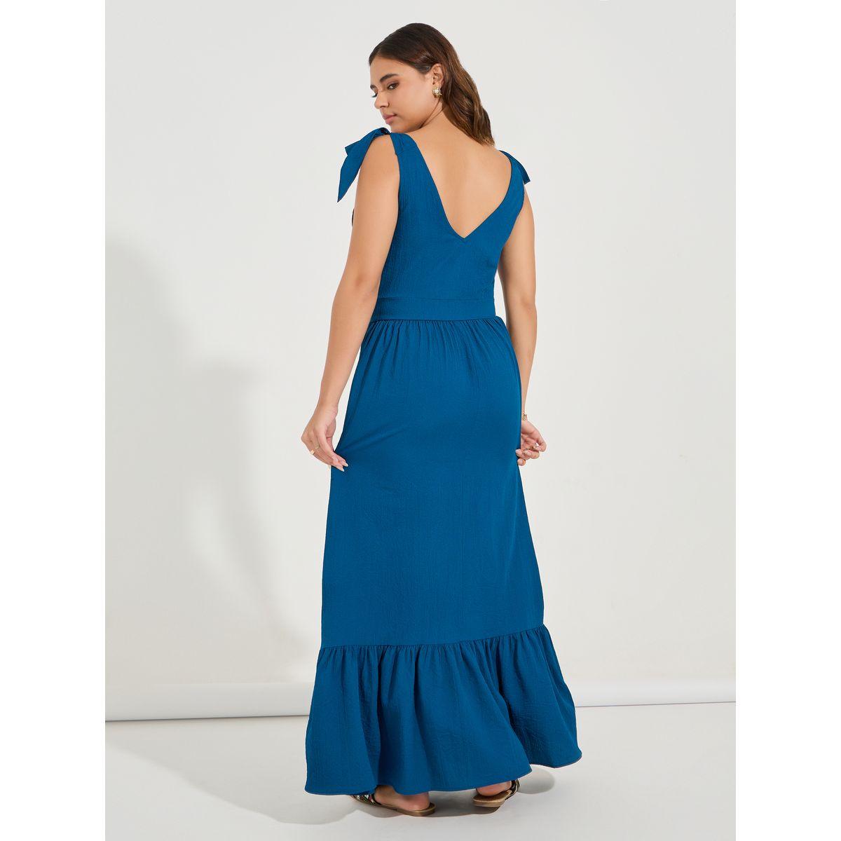 Styli Tie-Up Strap Textured Maxi Dress-women-clothing-dresses-image-6