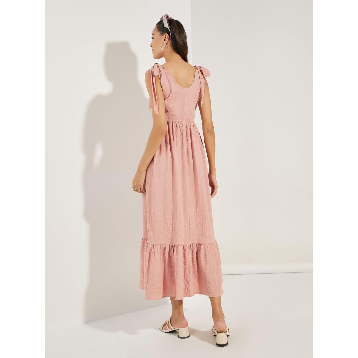 Styli Tie-Up Strap Textured Maxi Dress-women-clothing-dresses-image-4