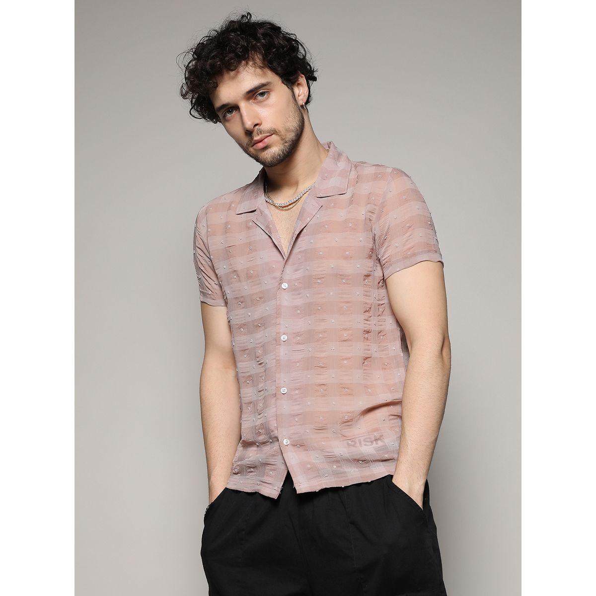 Campus Sutra X Styli  Self Design Buffalo Check Shirt-men-clothing-shirts-image-1