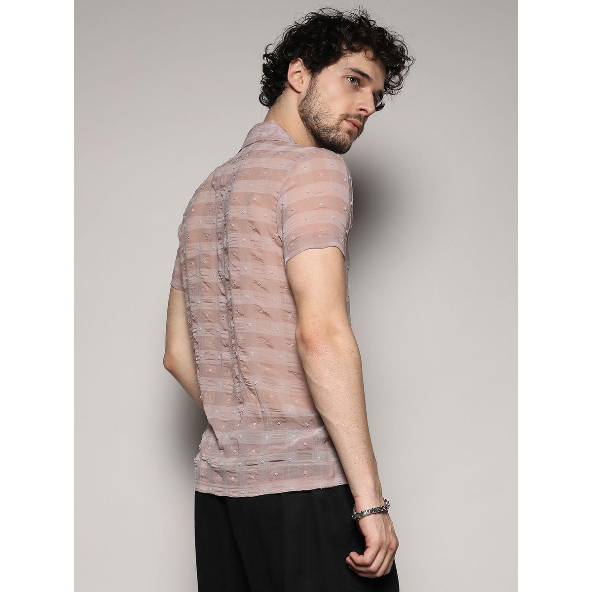 Campus Sutra X Styli  Self Design Buffalo Check Shirt-men-clothing-shirts-image-4