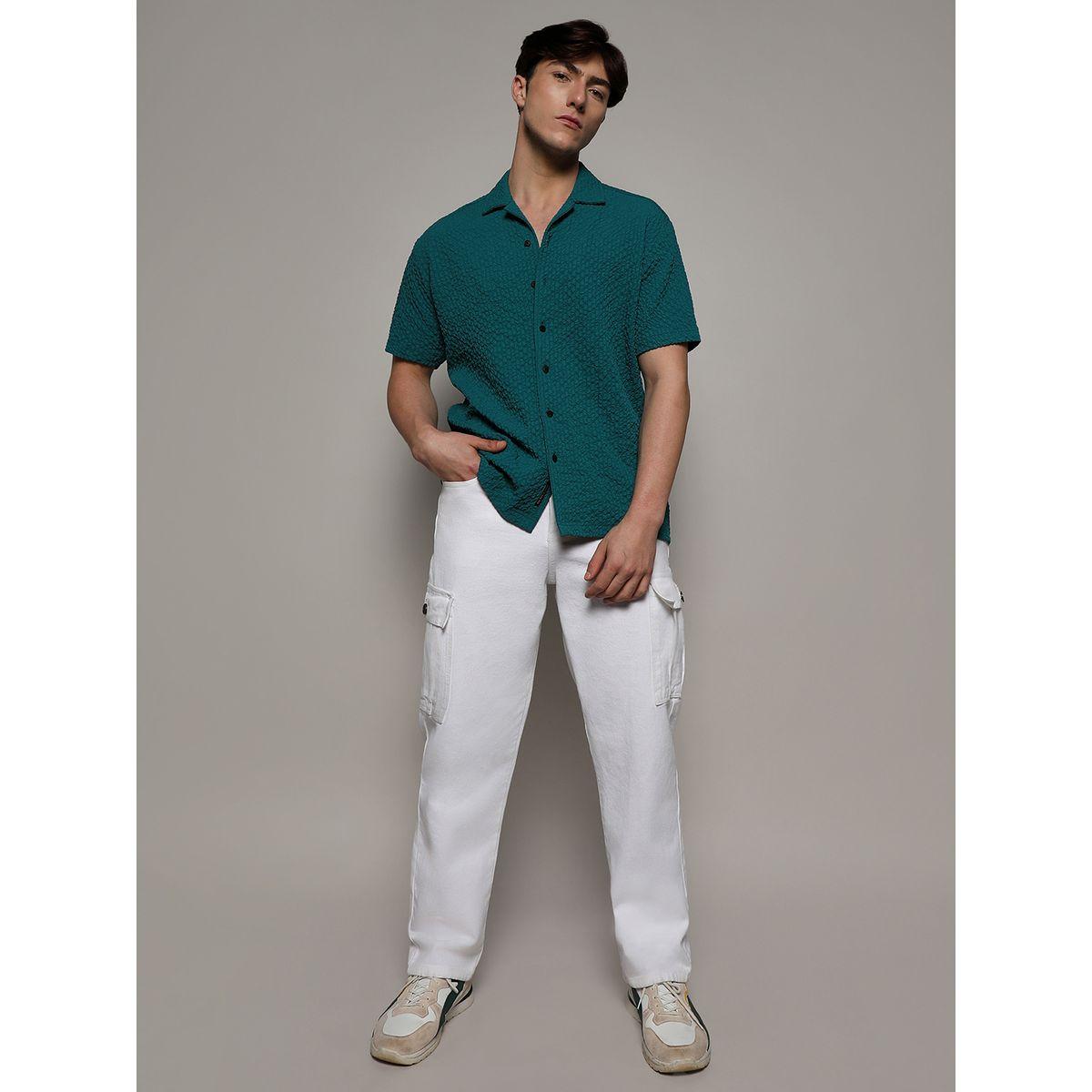Campus Sutra X Styli  Self Design Creased Slim Fit Shirt-men-clothing-shirts-image-4