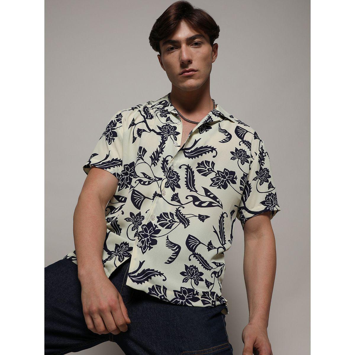 Campus Sutra X Styli  Floral Print Buttoned Shirt-men-clothing-shirts-image-1