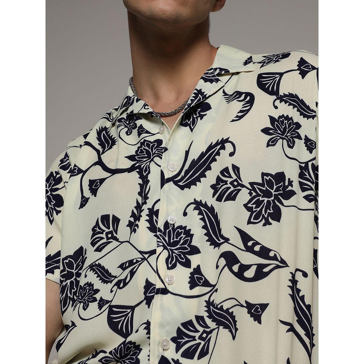 Campus Sutra X Styli  Floral Print Buttoned Shirt-men-clothing-shirts-image-2