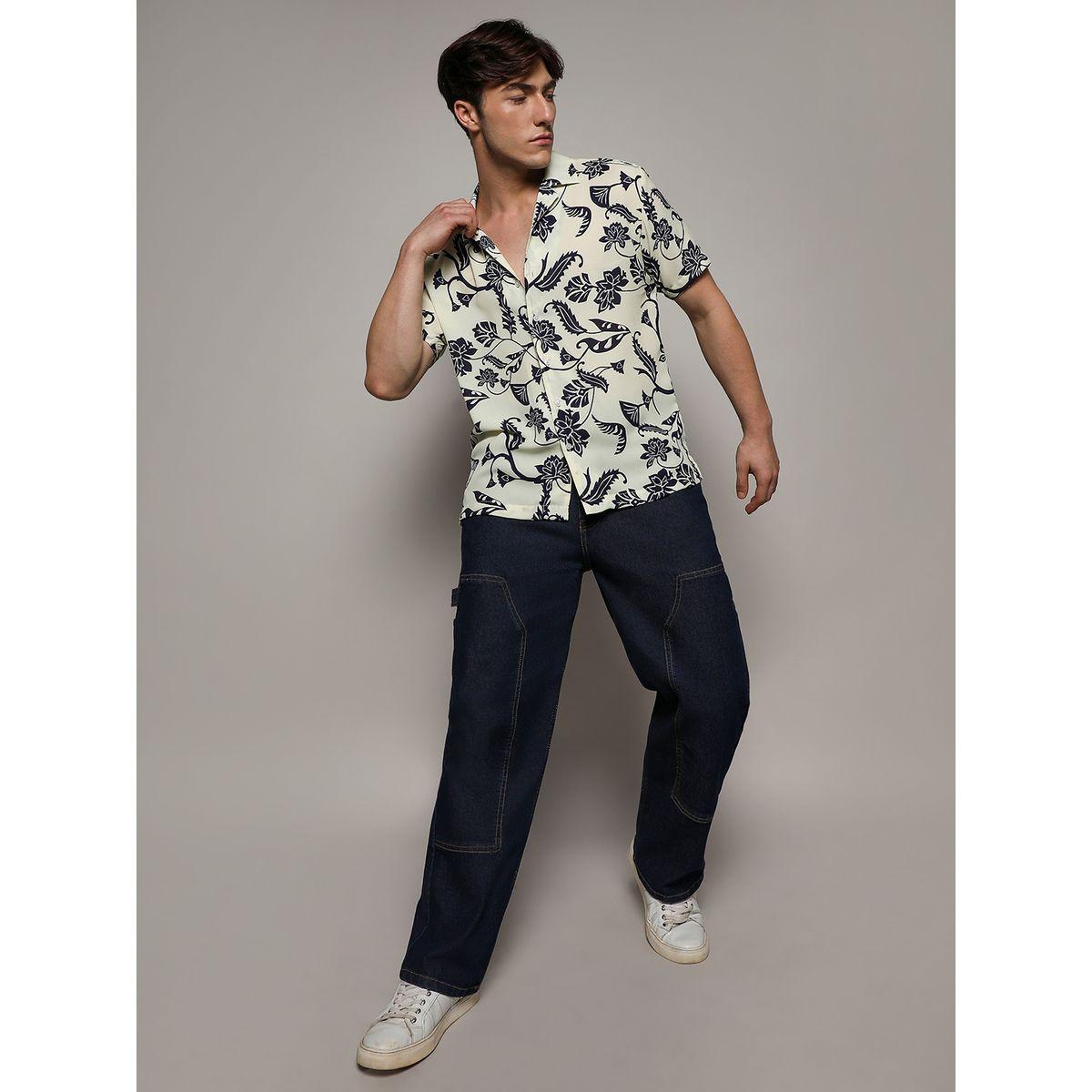 Campus Sutra X Styli  Floral Print Buttoned Shirt-men-clothing-shirts-image-4
