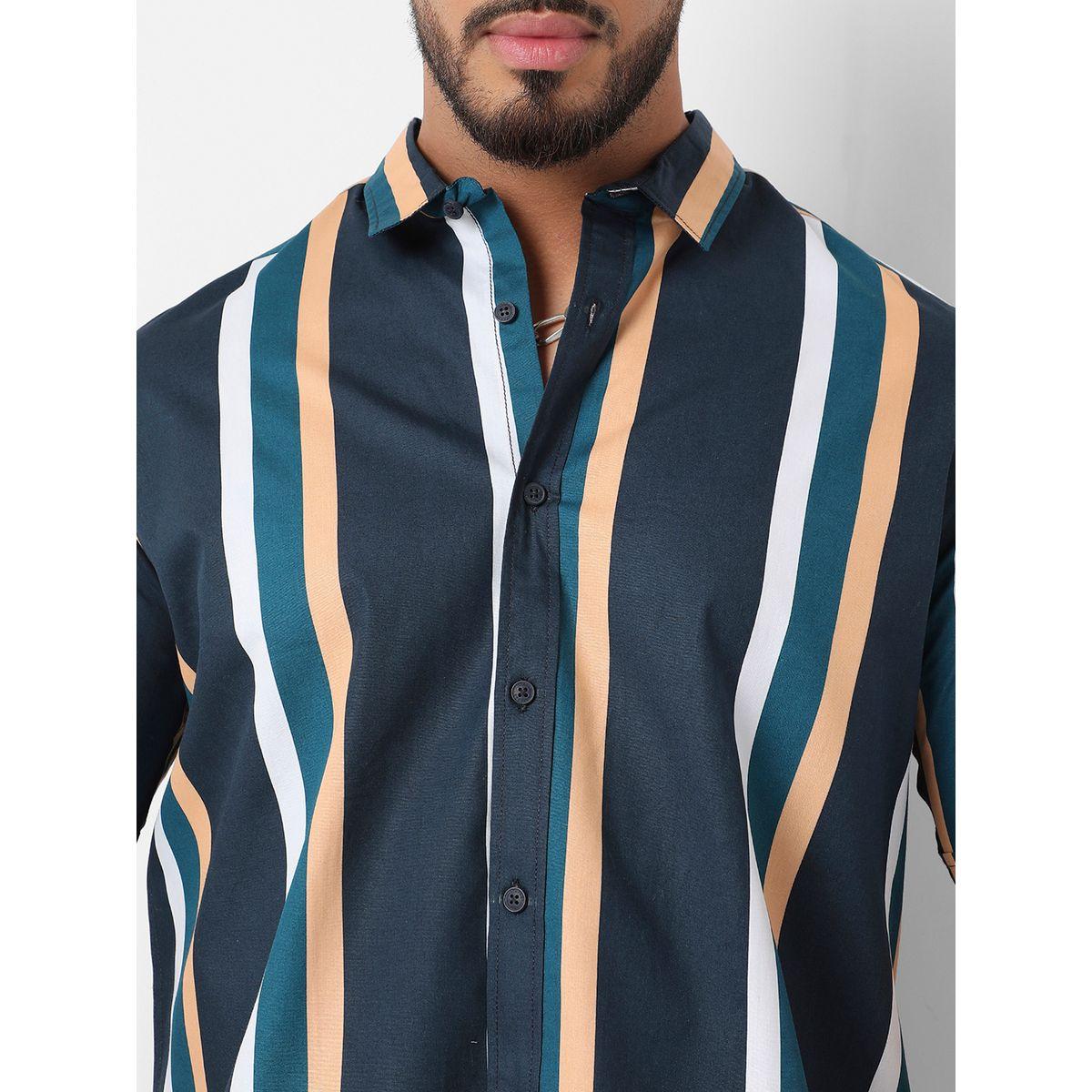 قميص مخطط بمقاس كبير وقصة عادية إنستافاب بلس × ستايلي-men-clothing-tshirtsandpolos-tshirts-image-2
