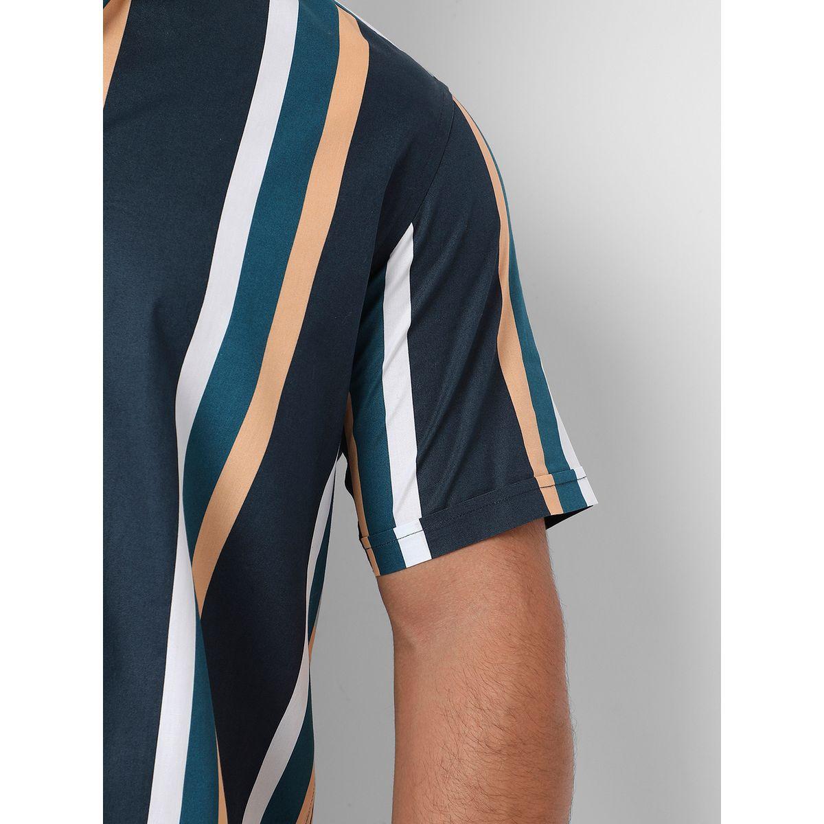 قميص مخطط بمقاس كبير وقصة عادية إنستافاب بلس × ستايلي-men-clothing-tshirtsandpolos-tshirts-image-3