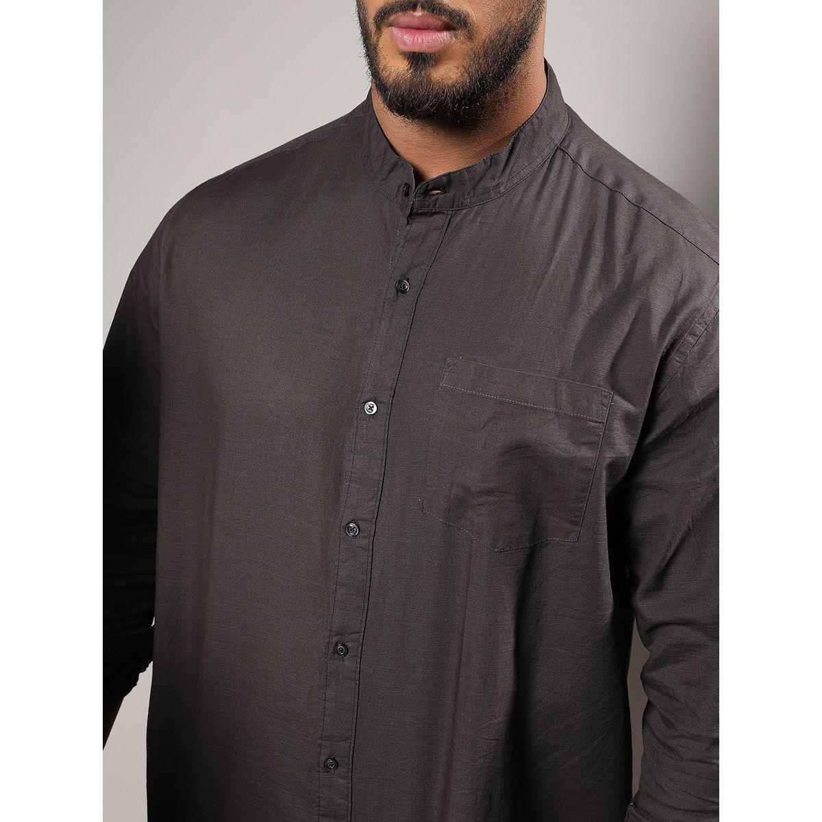 قميص بمقاس كبير وياقة ماندارين إنستافاب بلس × ستايلي-men-clothing-tshirtsandpolos-tshirts-image-2