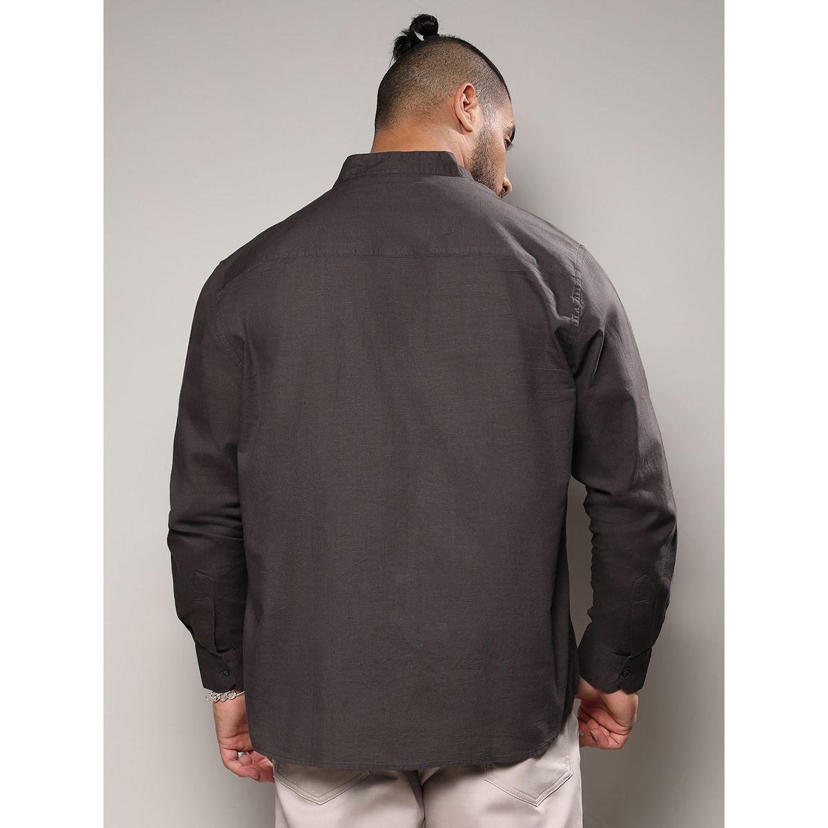 قميص بمقاس كبير وياقة ماندارين إنستافاب بلس × ستايلي-men-clothing-tshirtsandpolos-tshirts-image-3