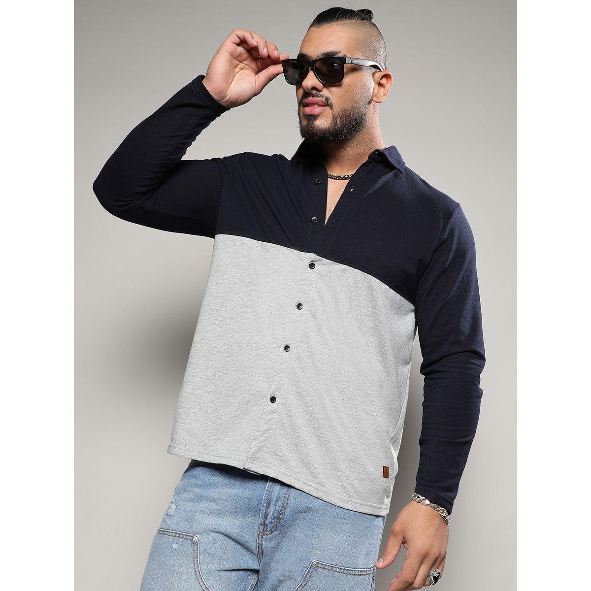 قميص بمقاس كبير ونمط كتل الالوان إنستافاب بلس × ستايلي-men-clothing-tshirtsandpolos-tshirts-image-1