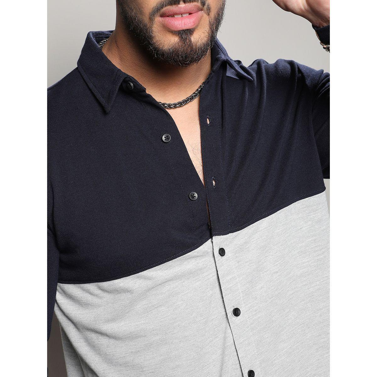 Instafab Plus X Styli  Colorblock Regular Fit Casual Shirt-men-clothing-tshirtsandpolos-tshirts-image-2