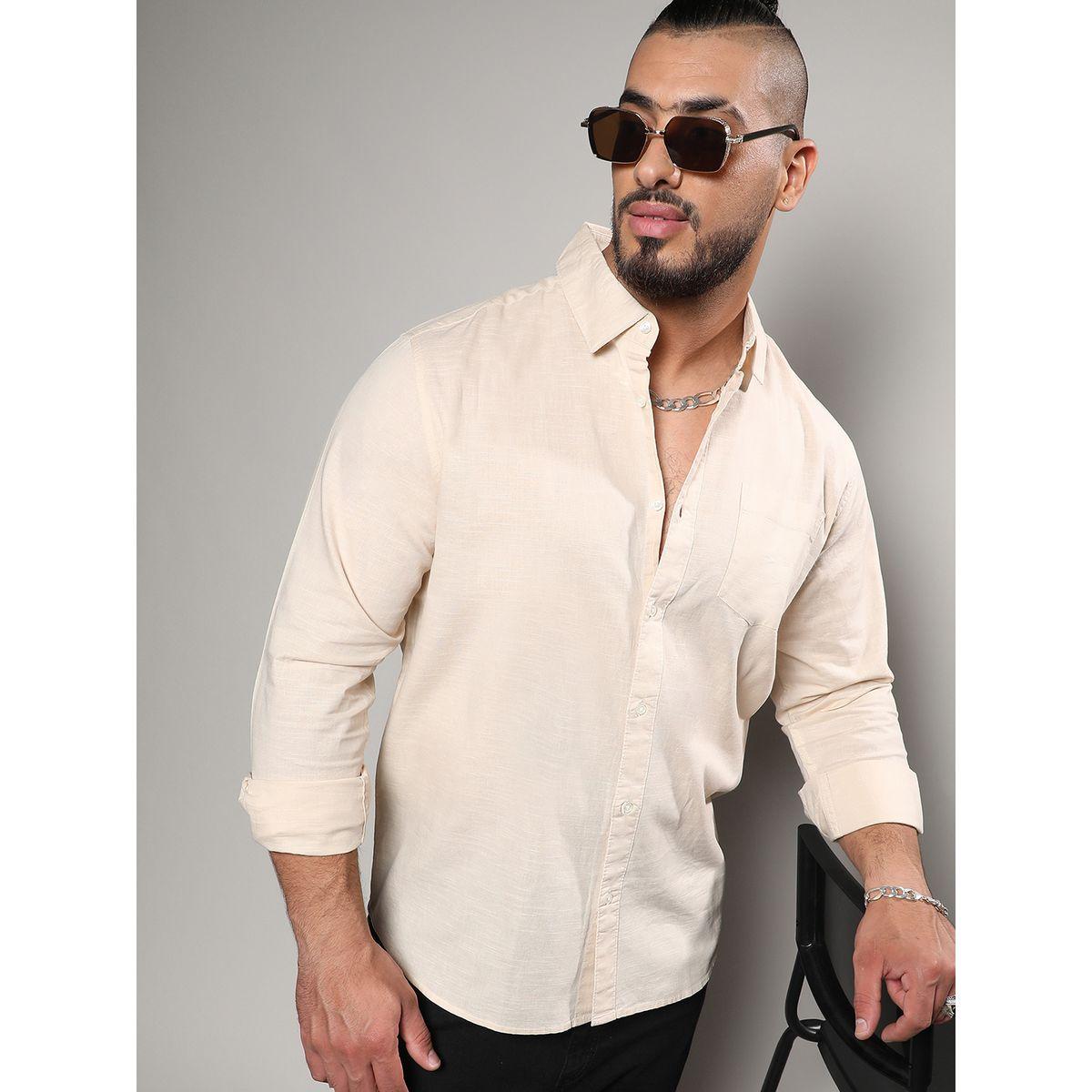 Instafab Plus X Styli  Classic Cotton Regular Fit Shirt-men-clothing-tshirtsandpolos-tshirts-image-1