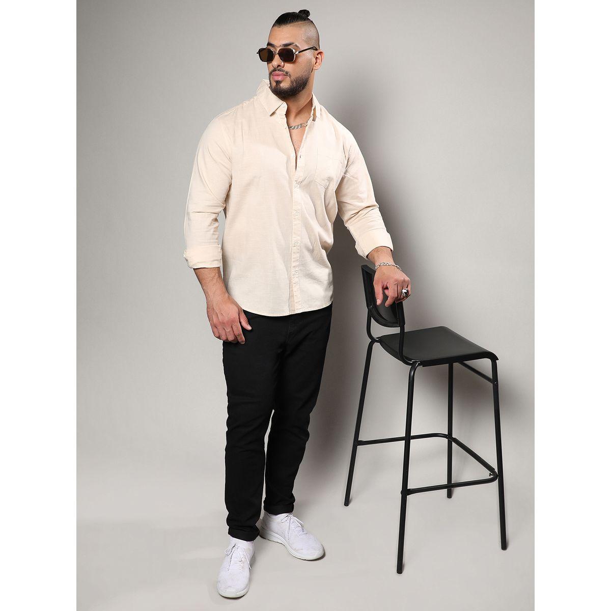 Instafab Plus X Styli  Classic Cotton Regular Fit Shirt-men-clothing-tshirtsandpolos-tshirts-image-4