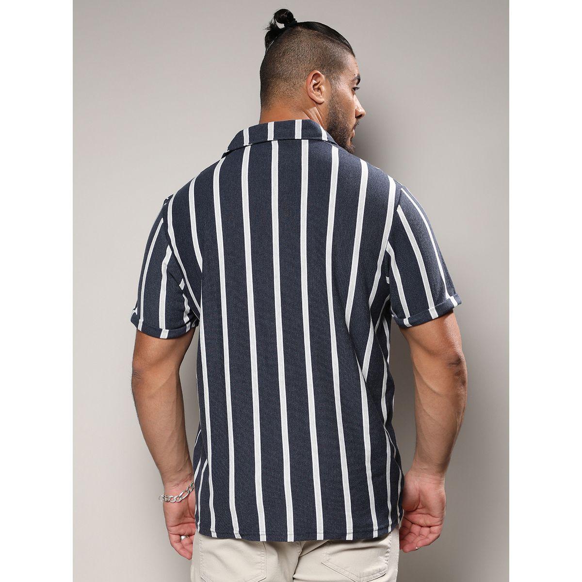 Instafab Plus X Styli  Contrast Halo Striped Regular Fit Shirt-men-clothing-tshirtsandpolos-tshirts-image-4