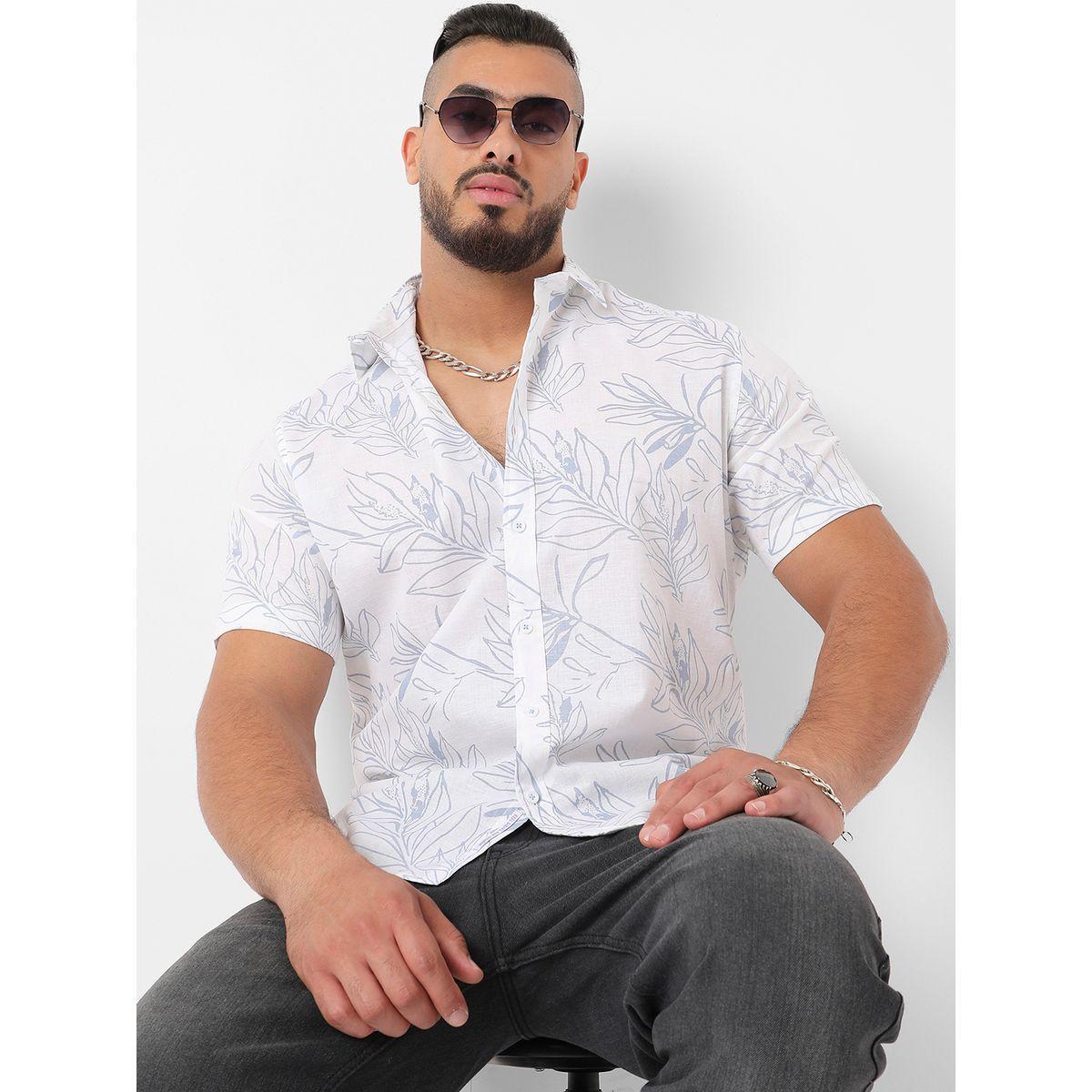 Instafab Plus X Styli  Classic Floral Print Casual Shirt-men-clothing-tshirtsandpolos-tshirts-image-1
