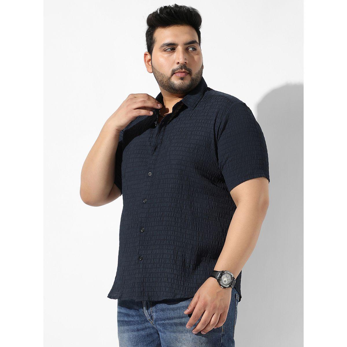 Instafab Plus X Styli  Textured Regular Fit Casual Shirt-men-clothing-tshirtsandpolos-tshirts-image-1