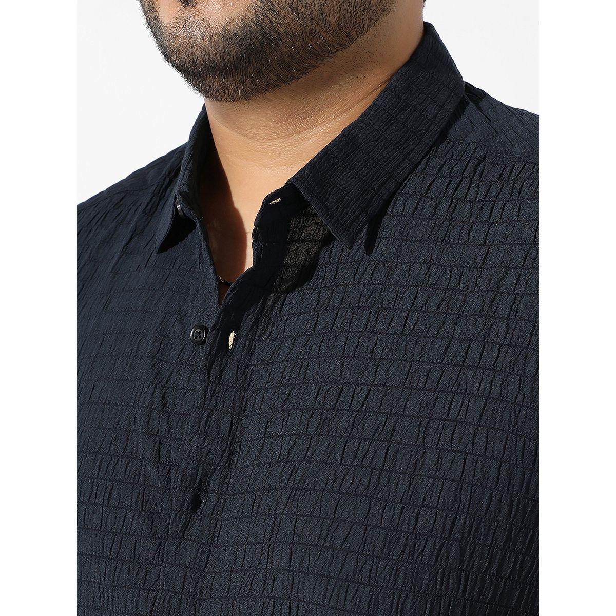 Instafab Plus X Styli  Textured Regular Fit Casual Shirt-men-clothing-tshirtsandpolos-tshirts-image-2