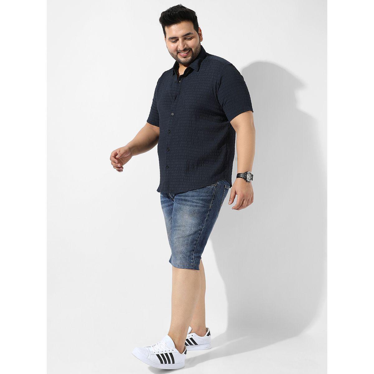 Instafab Plus X Styli  Textured Regular Fit Casual Shirt-men-clothing-tshirtsandpolos-tshirts-image-4