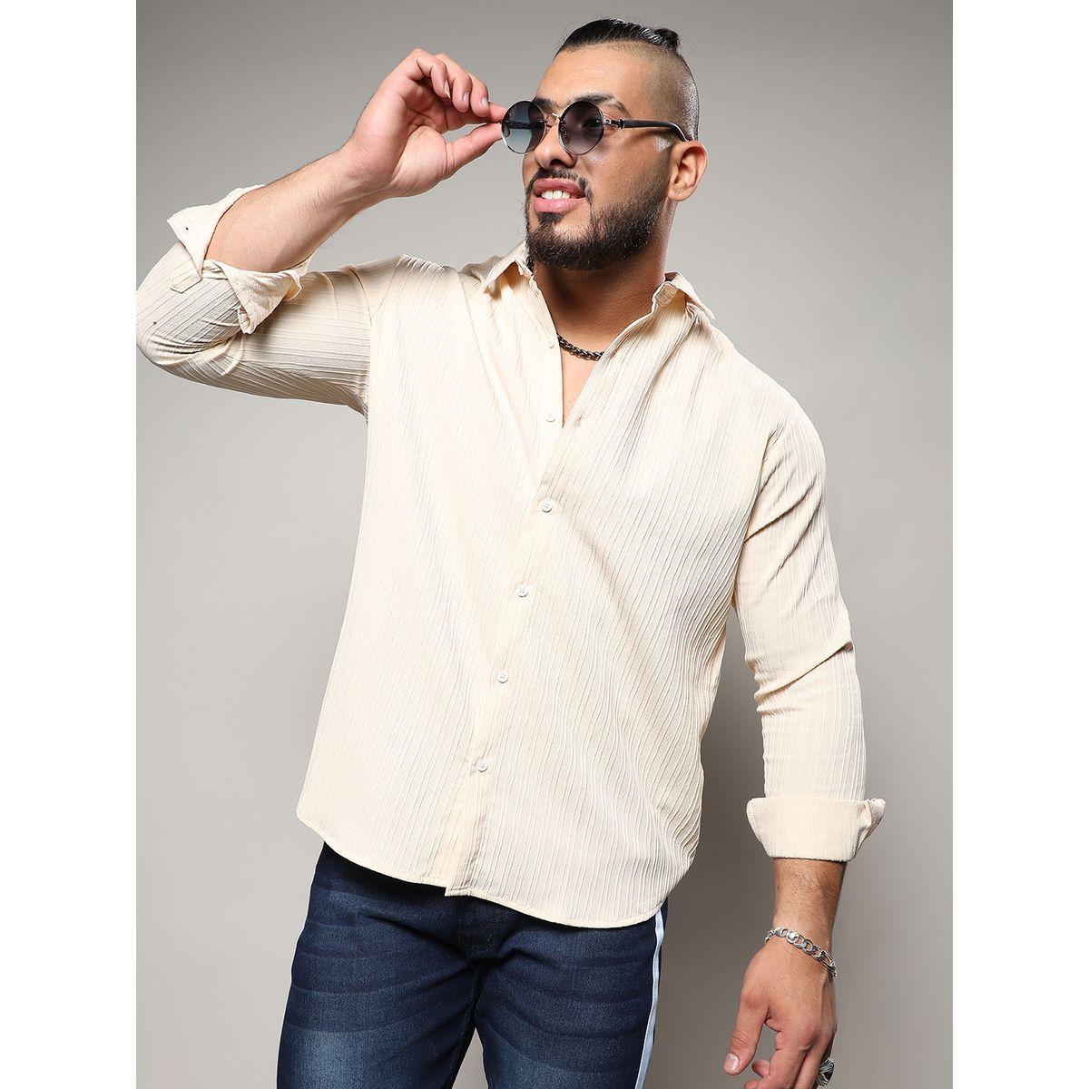 قميص بمقاس كبير وتفاصيل بارزة الملمس إنستافاب بلس × ستايلي-men-clothing-tshirtsandpolos-tshirts-image-1