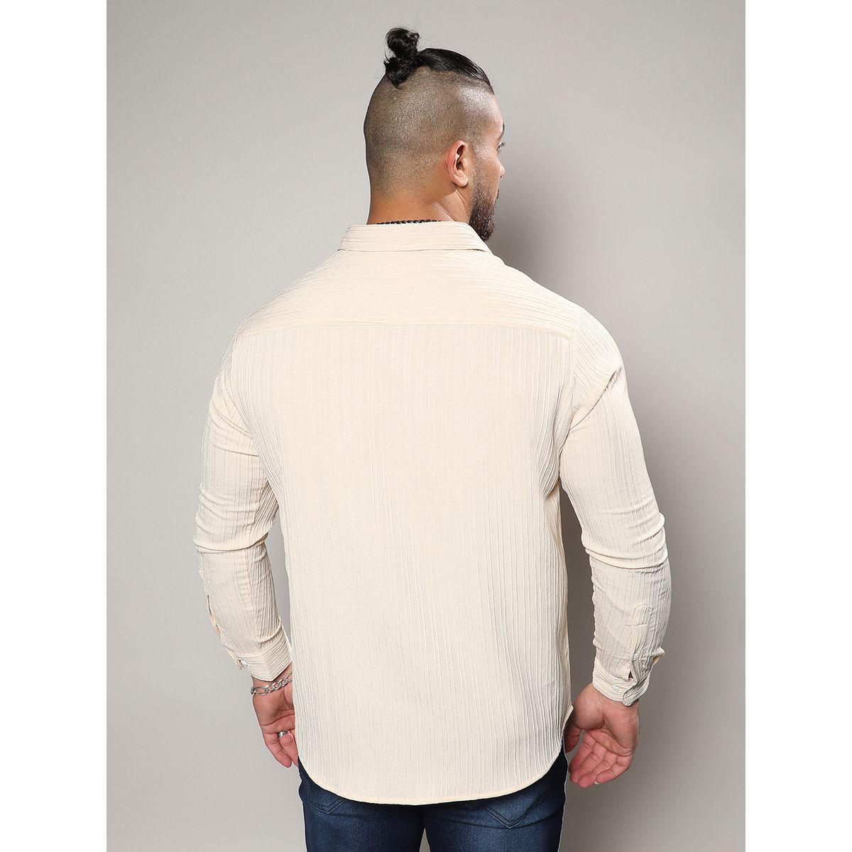 Instafab Plus X Styli  Textured Self Design Striped Shirt-men-clothing-tshirtsandpolos-tshirts-image-3