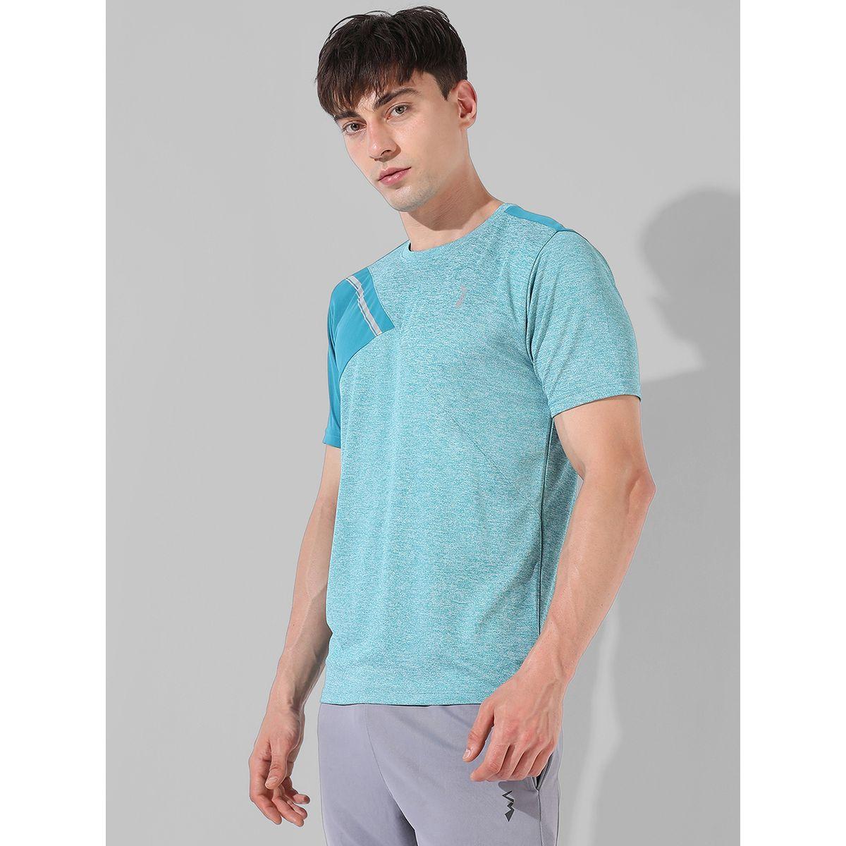 Campus Sutra X Styli  Contrast Heathered Activewear T-Shirt-men-clothing-sportswearandactivewear-tshirtsandpolos-image-1