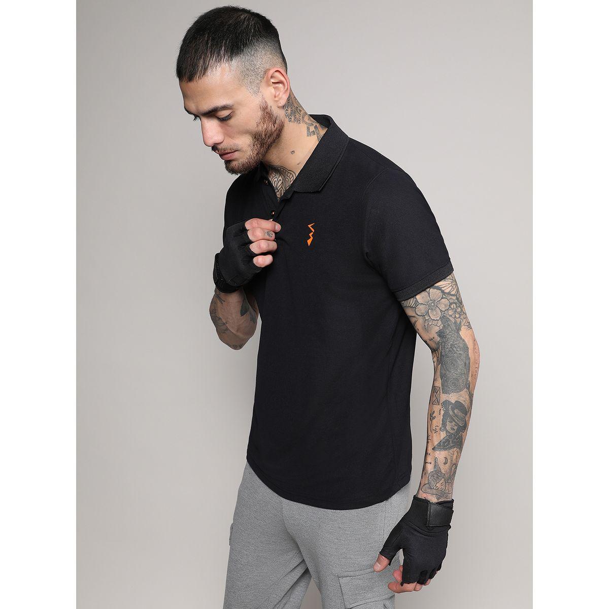 Campus Sutra X Styli  Solid Activewear Polo with Logo Detail-men-clothing-sportswearandactivewear-tshirtsandpolos-image-1