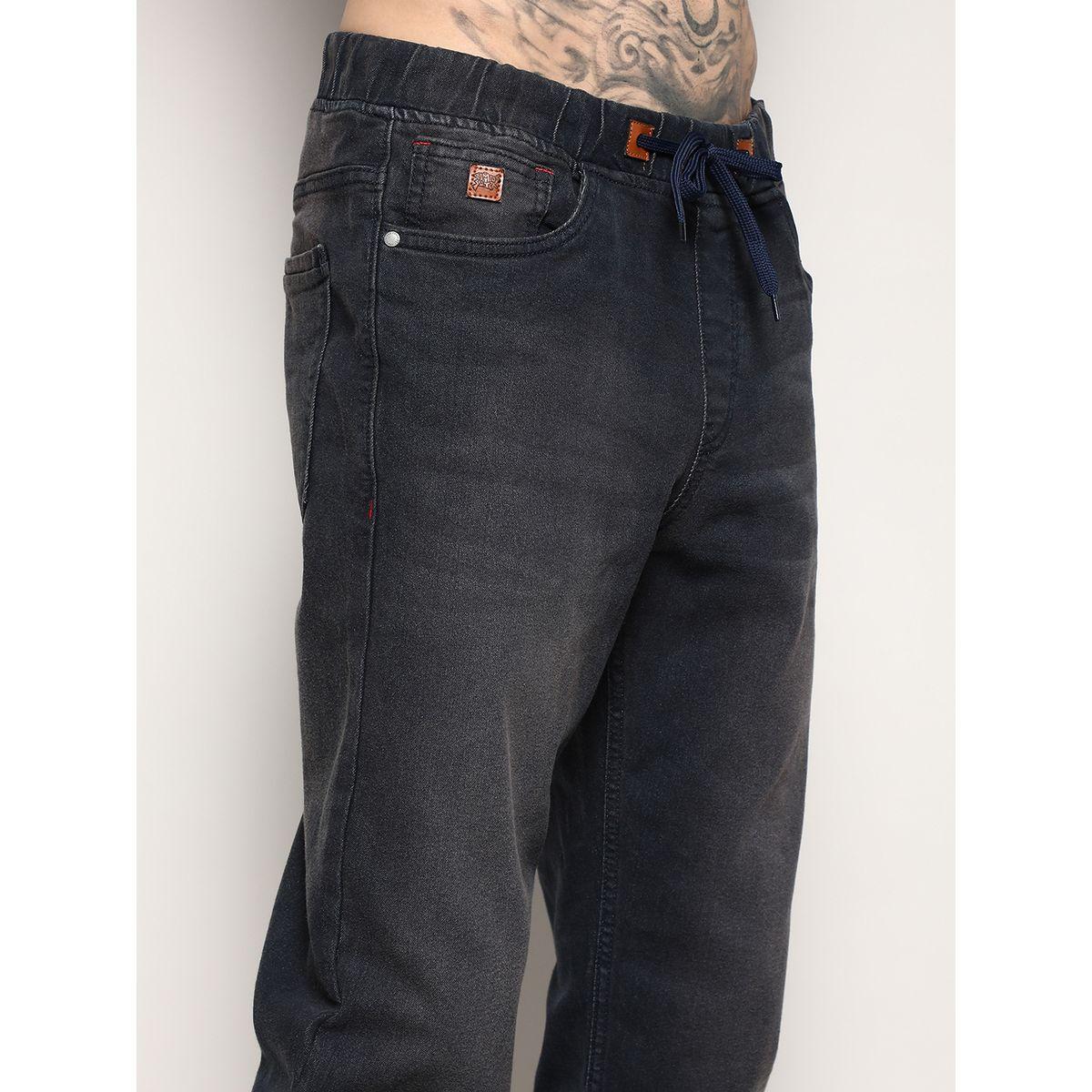 Campus Sutra X Styli  Cinched Hem Jeans with Drawstring-men-clothing-bottoms-jeans-image-3