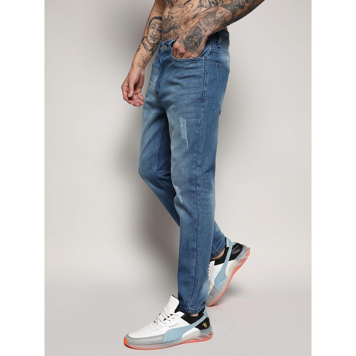 Campus Sutra X Styli  Light Distressed Tapered Jeans-men-clothing-bottoms-jeans-image-1