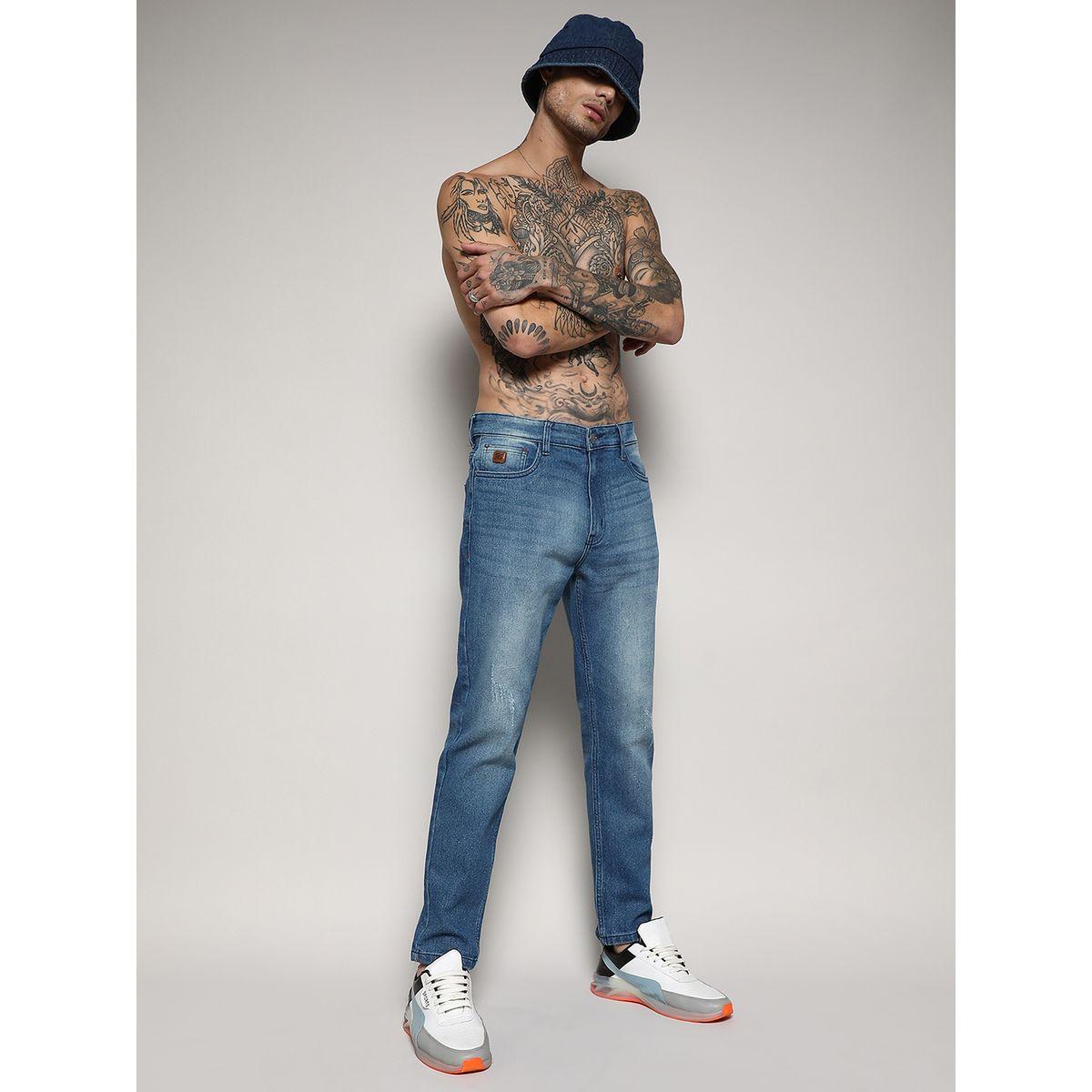 Campus Sutra X Styli  Light Distressed Tapered Jeans-men-clothing-bottoms-jeans-image-4