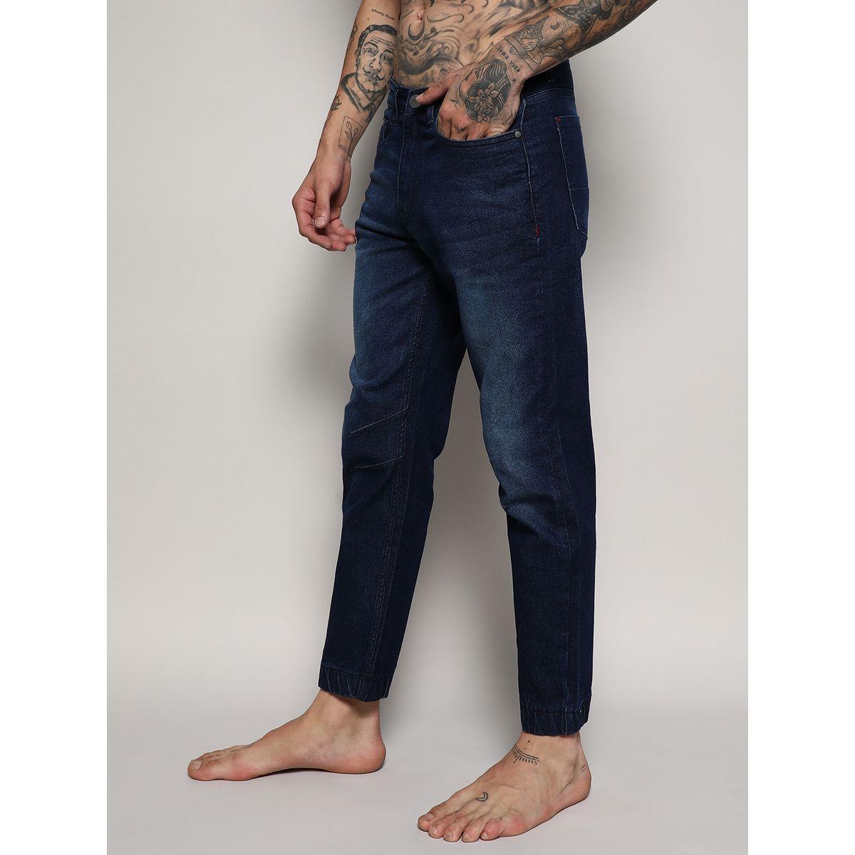 Campus Sutra X Styli  Cinched Hem Jeans with Pockets-men-clothing-bottoms-jeans-image-1